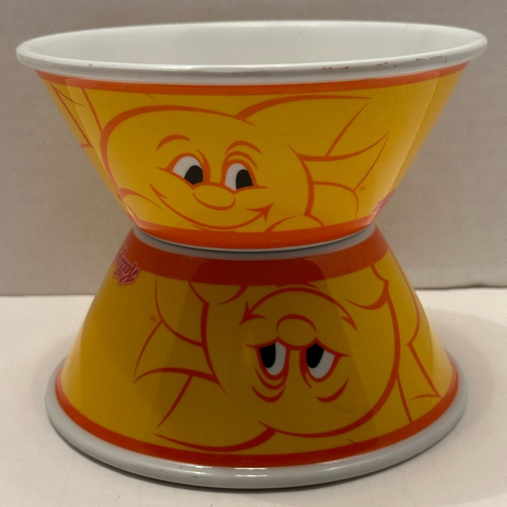 Kelloggs Raisin Bran Yellow Sunshine Melamine Cereal Breakfast Bowls set of 2